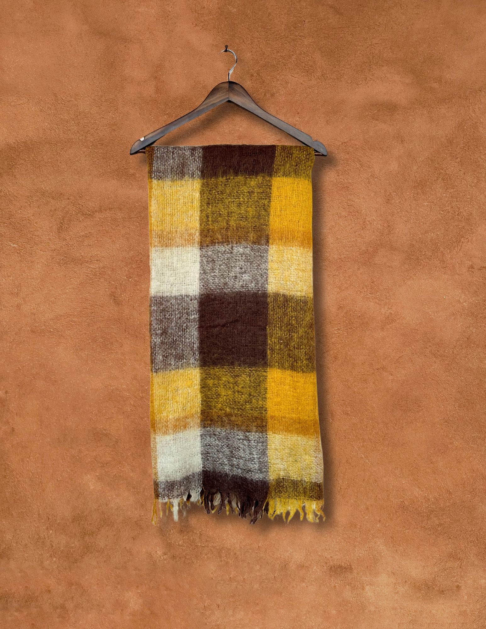 Vintage Plaid 70s Plaid Shawl