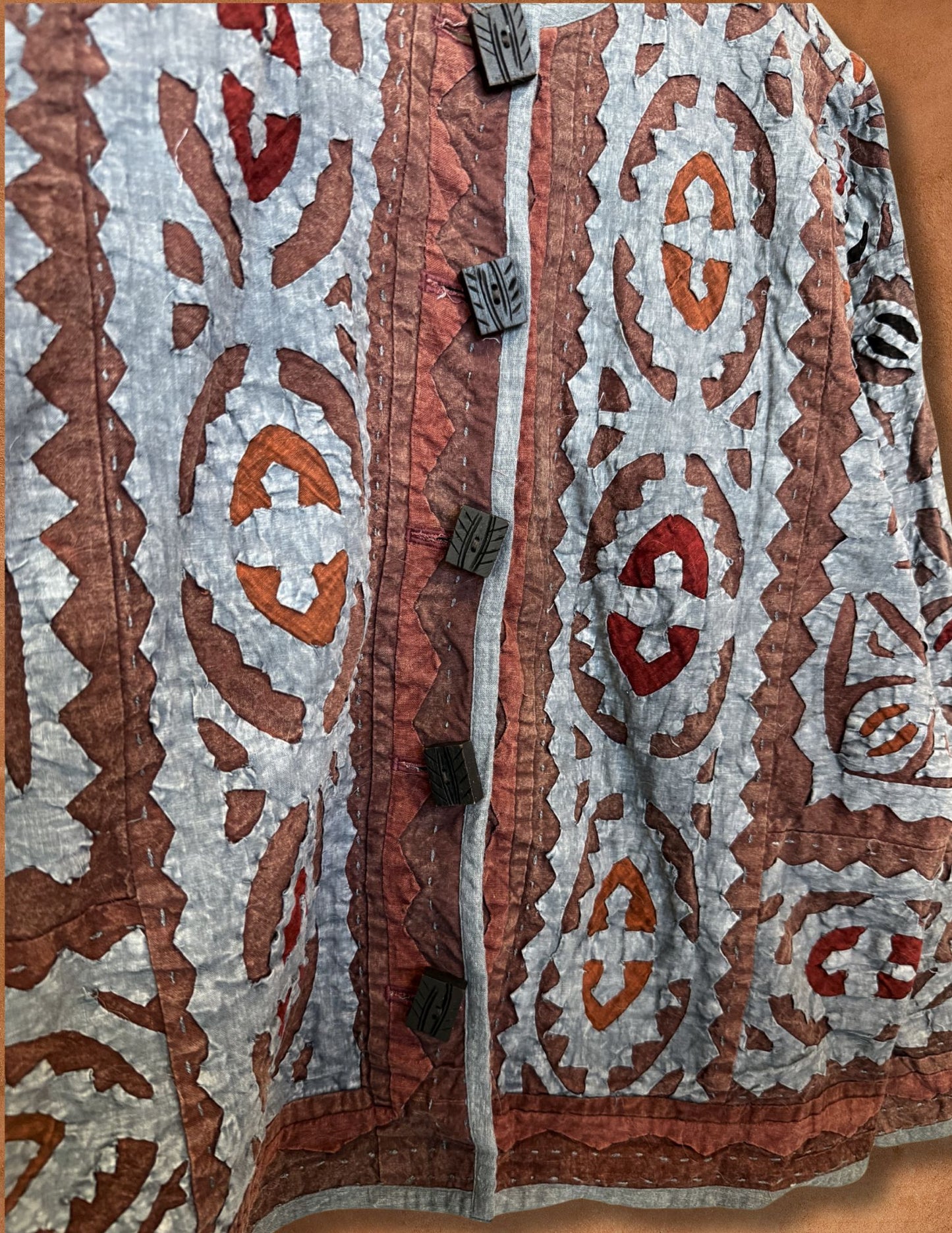 Vintage 80s Applique Folk Jacket 46 x 25