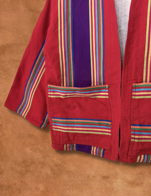 Vintage 70s Stripe Folk Jacket 42 x 25