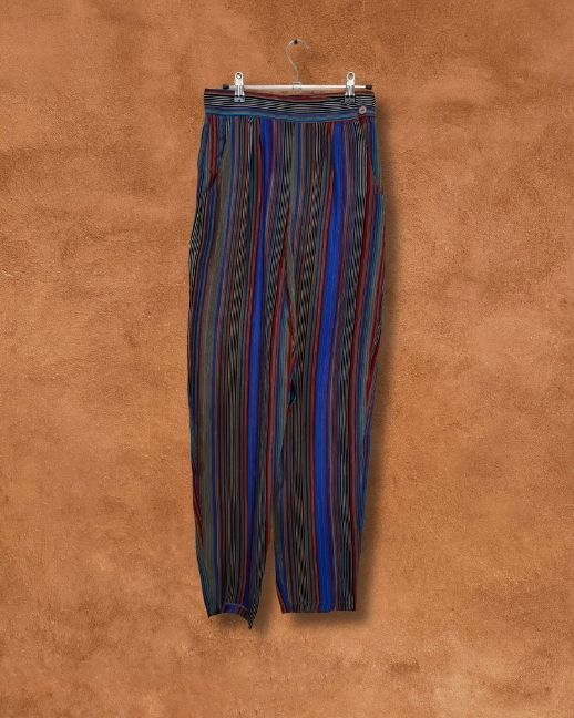 Vintage 80s Silk Stripe Tapered Pant