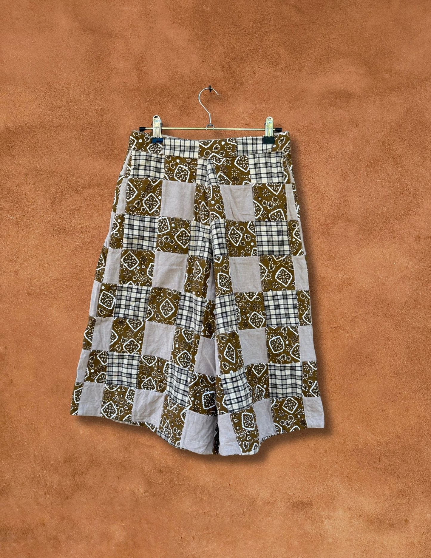 Upcycled High Waisted Quilted Shorts