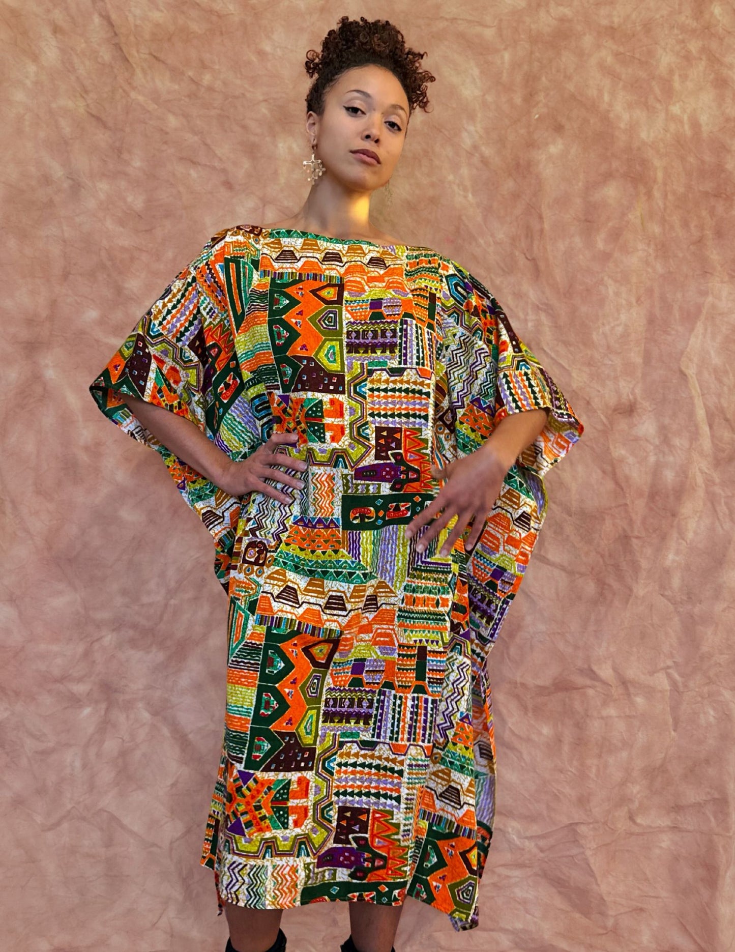 Upcycled Vintage Bark Cloth Top