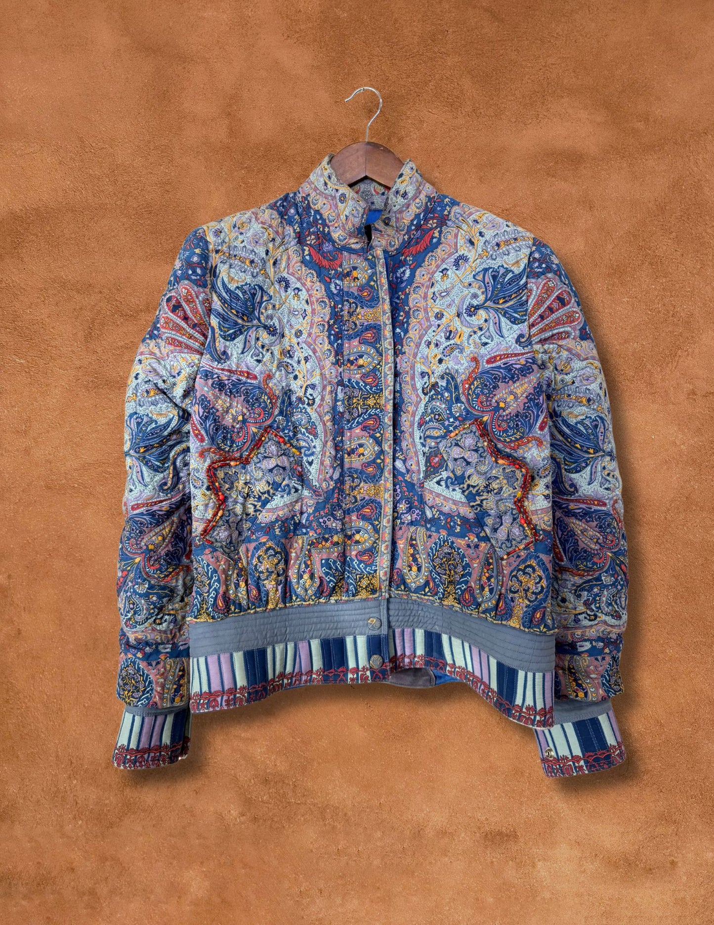 Rare Vintage 80s Paisley Quilted Jacket 44 x 23