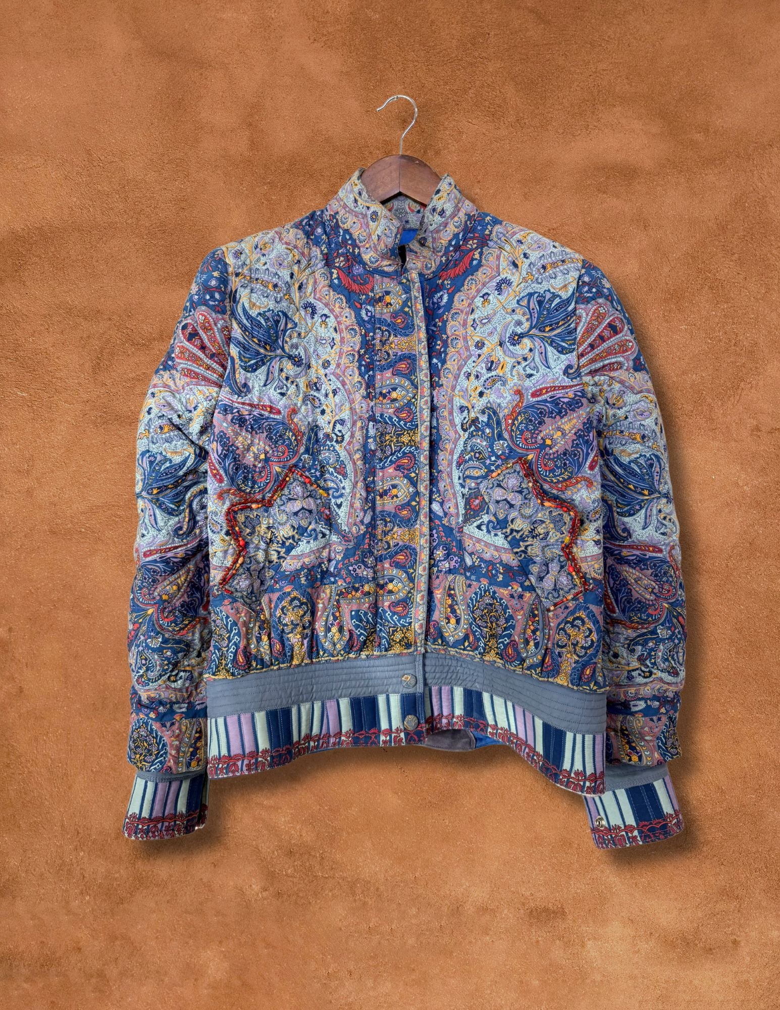 Rare Vintage 80s Paisley Quilted Jacket 44 x 23