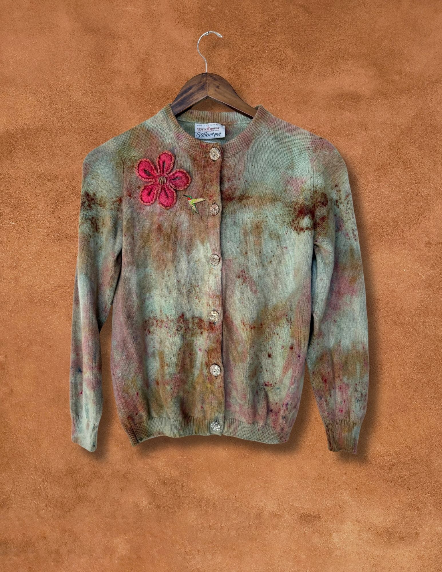 Upcycled Vintage Scottish Cashmere Cardigan 36 x 23