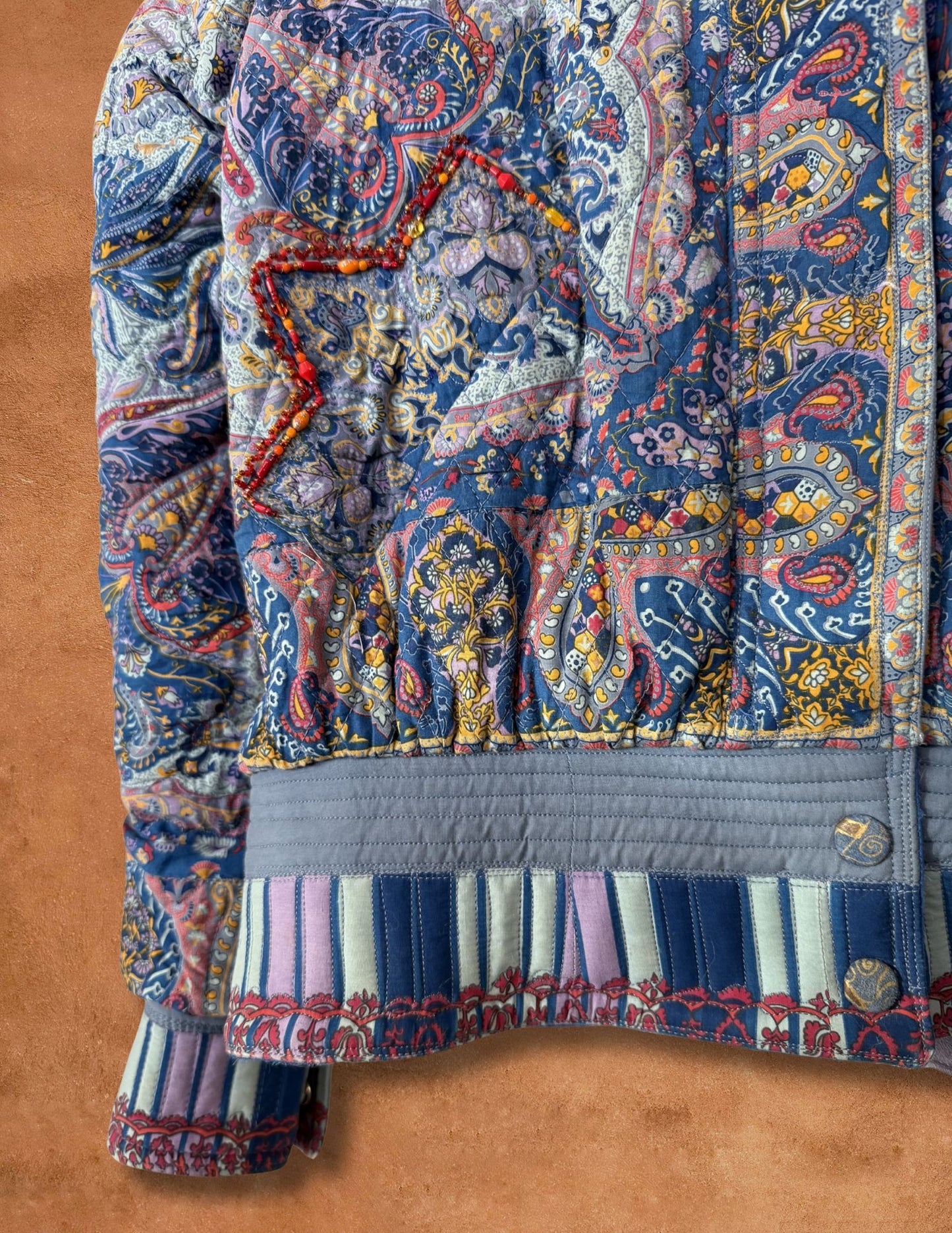 Rare Vintage 80s Paisley Quilted Jacket 44 x 23