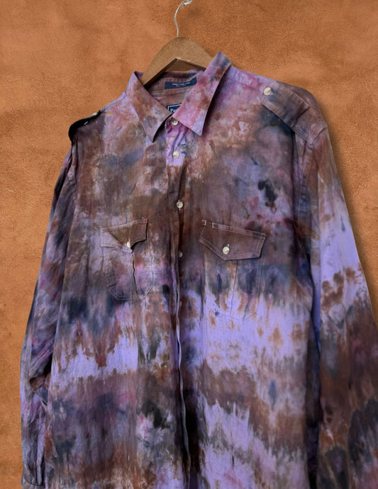 Upcycled Vintage Linen Shirt -XXL