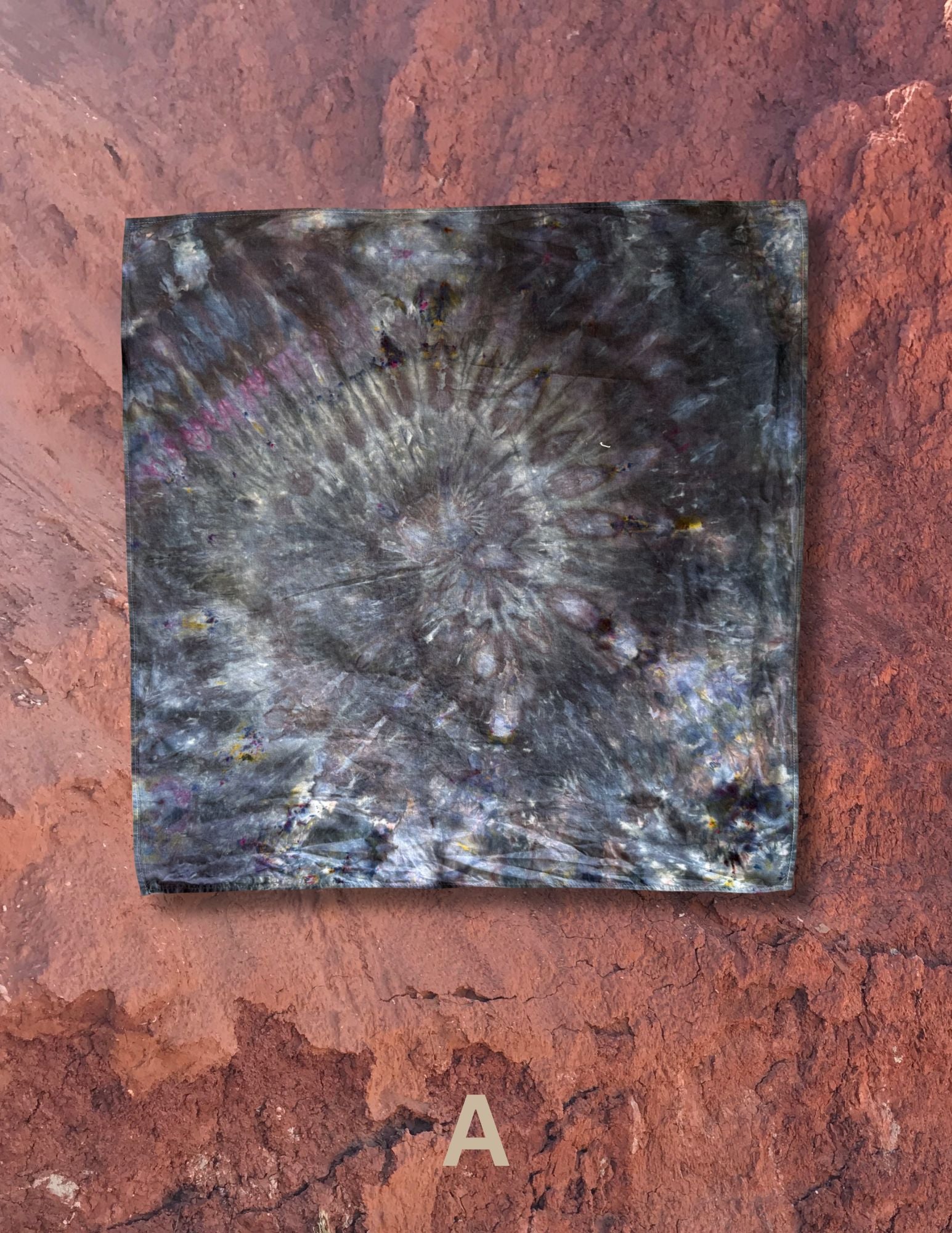 Limited Edition Hand Dyed Organic Cotton Bandana -Obsidian