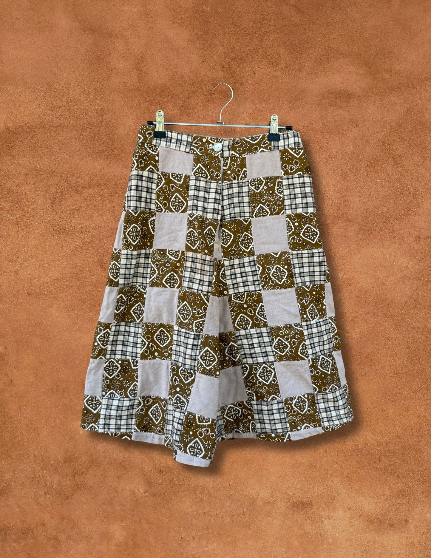 Upcycled High Waisted Quilted Shorts