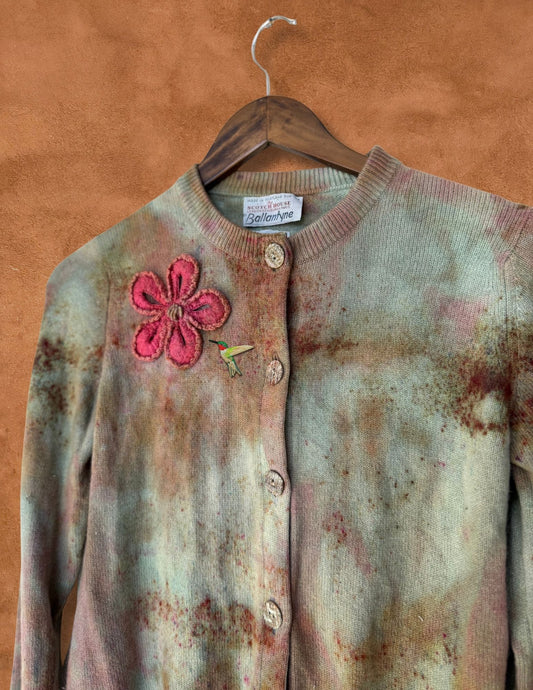 Upcycled Vintage Scottish Cashmere Cardigan 36 x 23