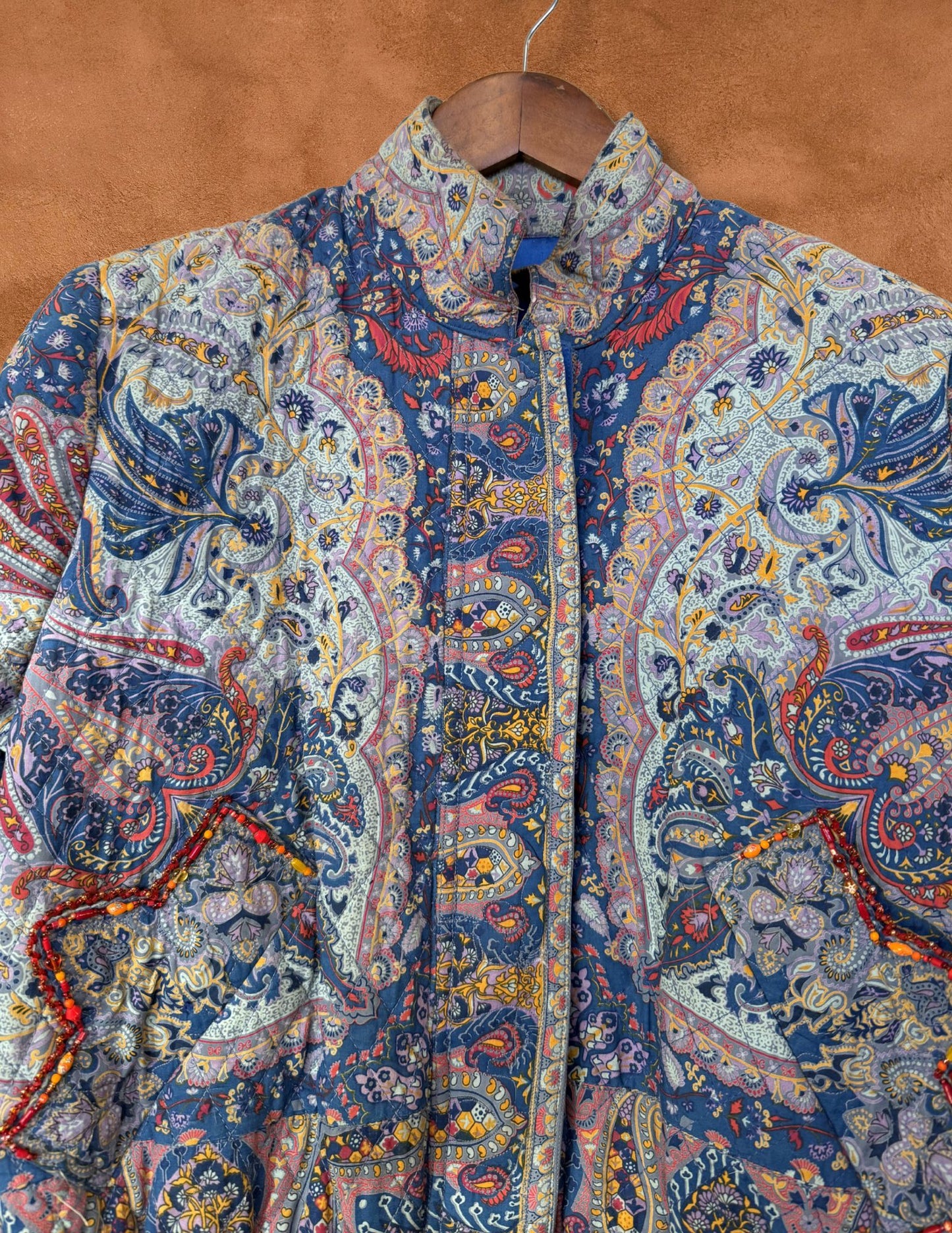 Rare Vintage 80s Paisley Quilted Jacket 44 x 23