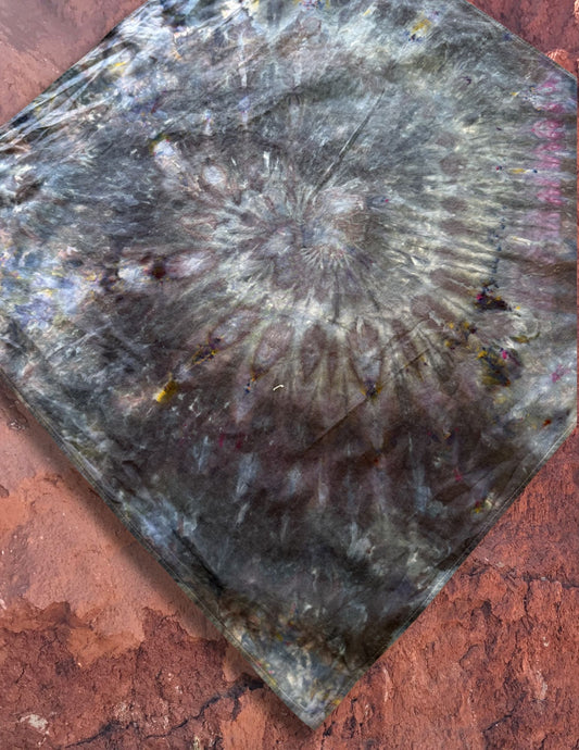 Limited Edition Hand Dyed Organic Cotton Bandana -Obsidian