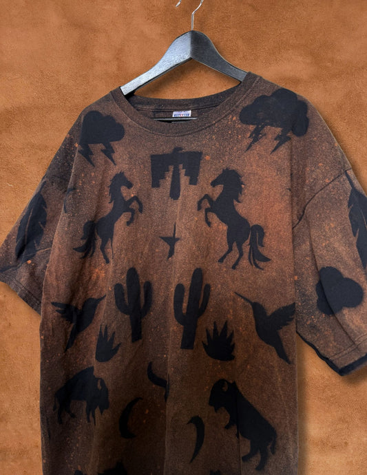 Upcycled Vintage Tee- 52 x 32 Eclectic Southwest