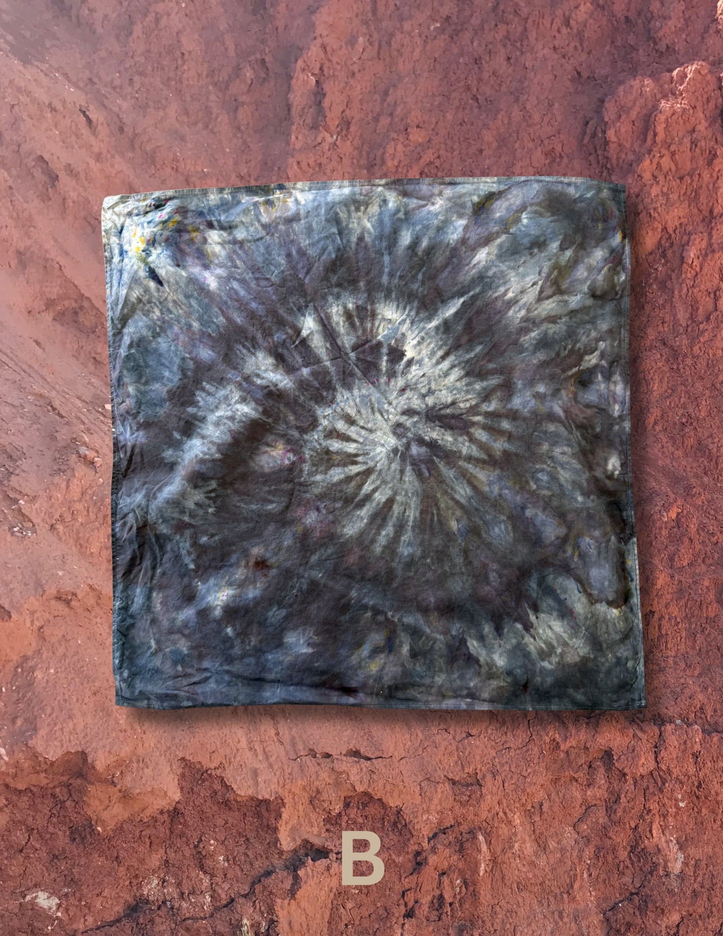 Limited Edition Hand Dyed Organic Cotton Bandana -Obsidian