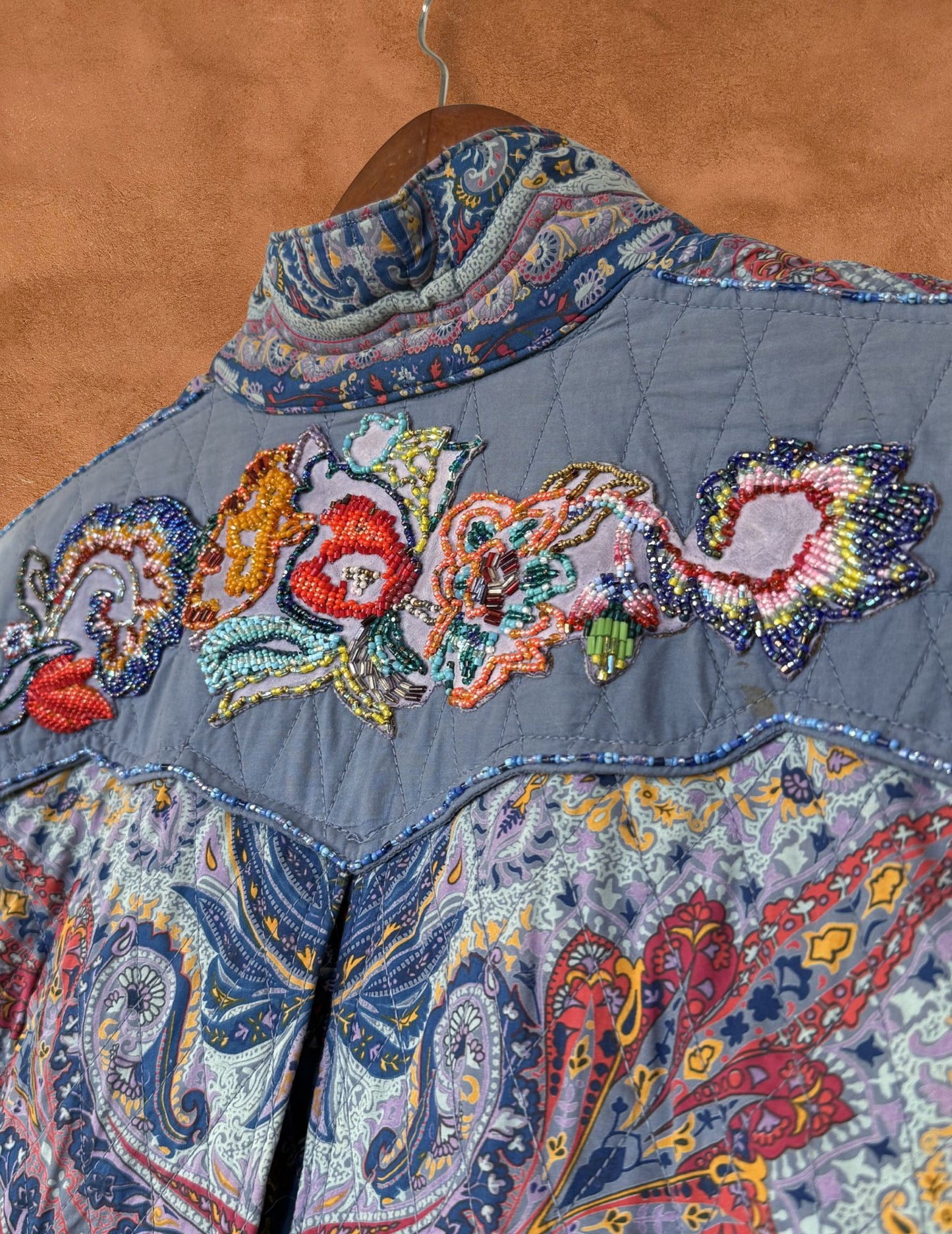 Rare Vintage 80s Paisley Quilted Jacket 44 x 23