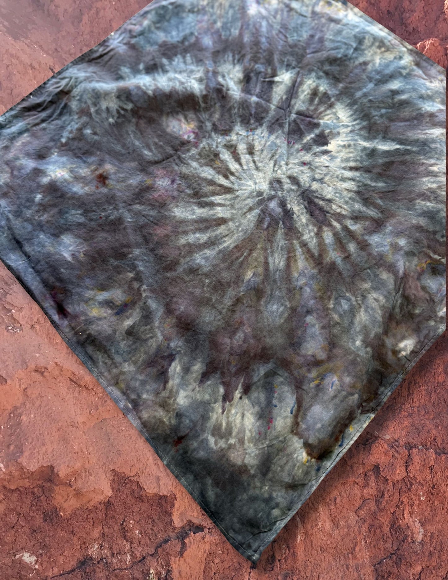 Limited Edition Hand Dyed Organic Cotton Bandana -Obsidian