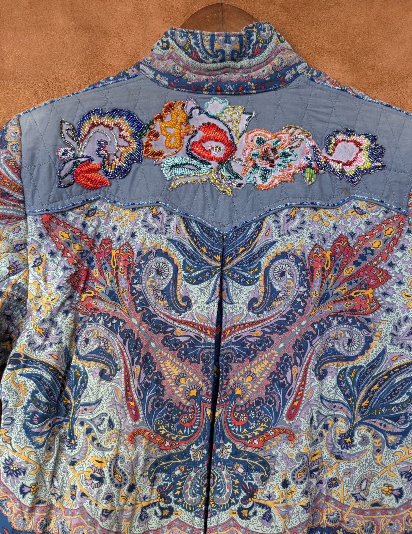 Rare Vintage 80s Paisley Quilted Jacket 44 x 23