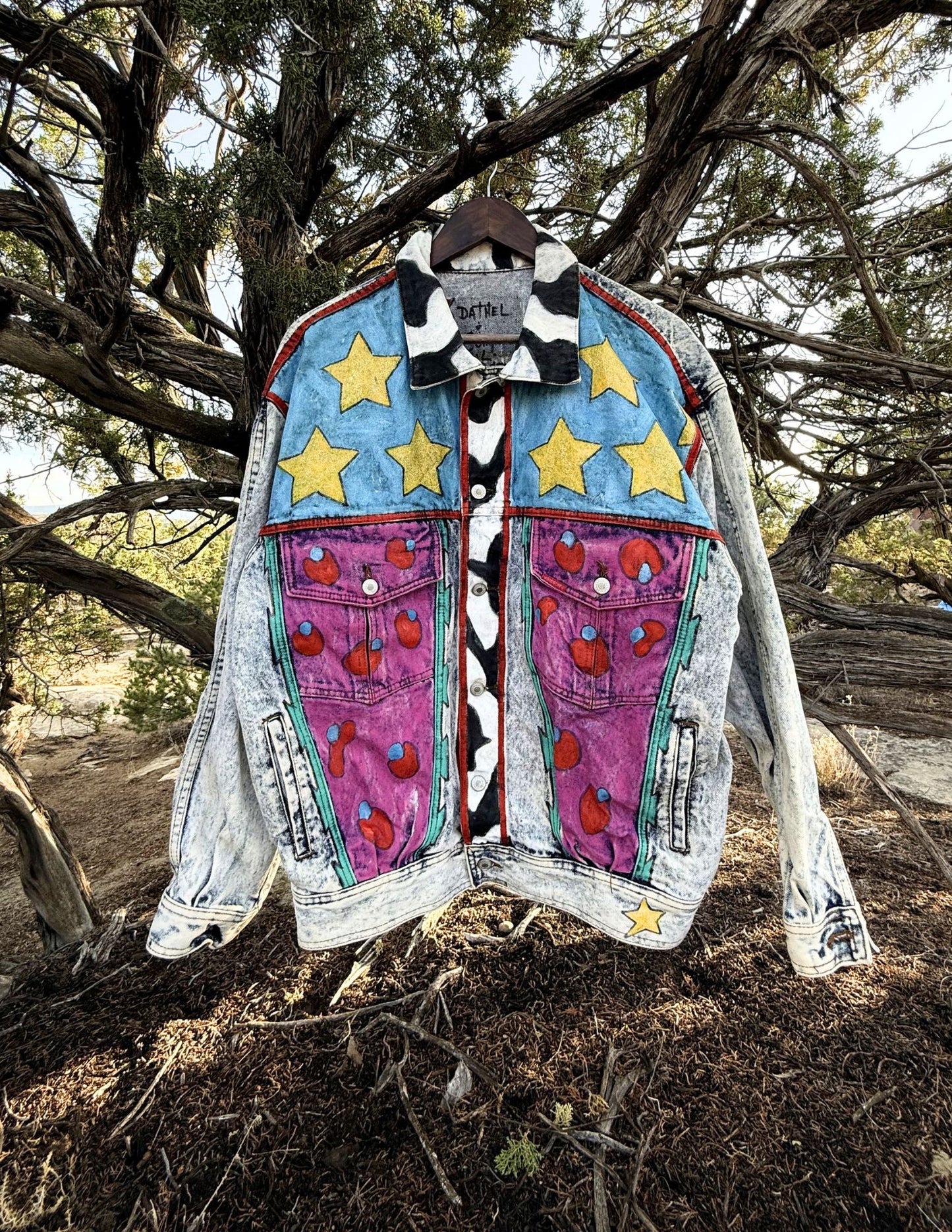 Vintage 80s Handpainted Southwest Jacket 52 x 29