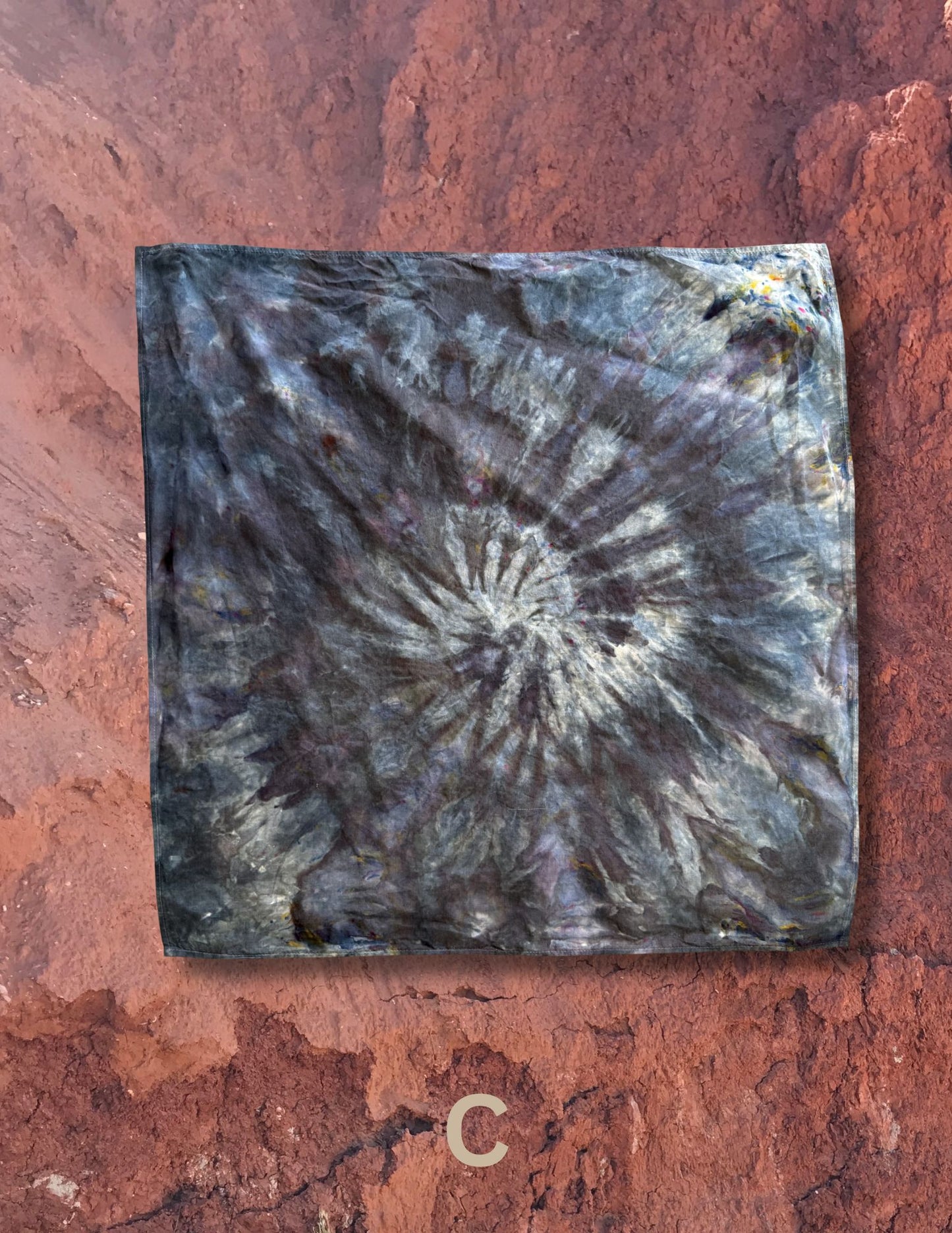 Limited Edition Hand Dyed Organic Cotton Bandana -Obsidian