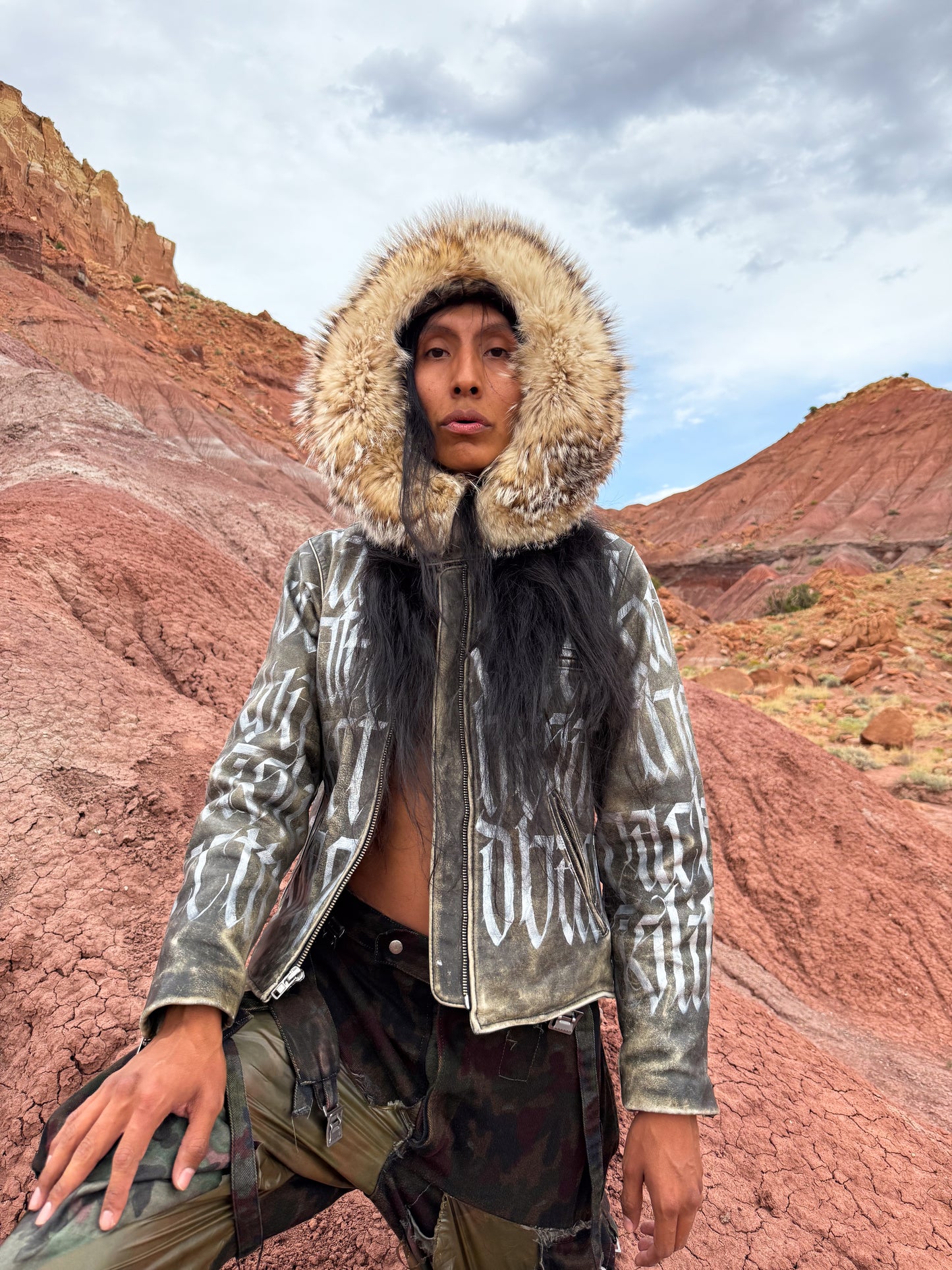 Upcycled Vintage Leather Jacket by Diné Artist Blythe Marino