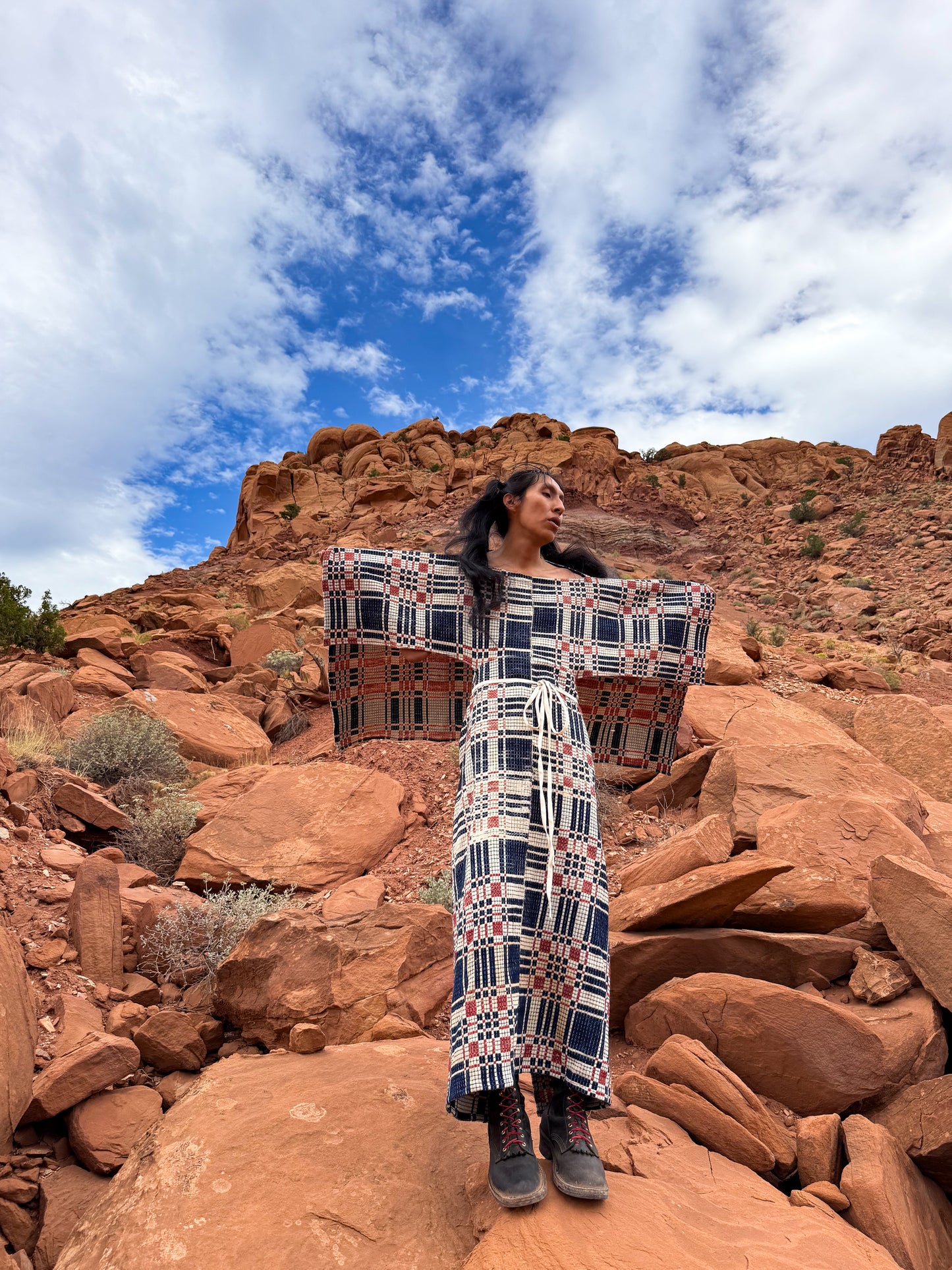 Upcycled Vintage Overshot Wrap Dress