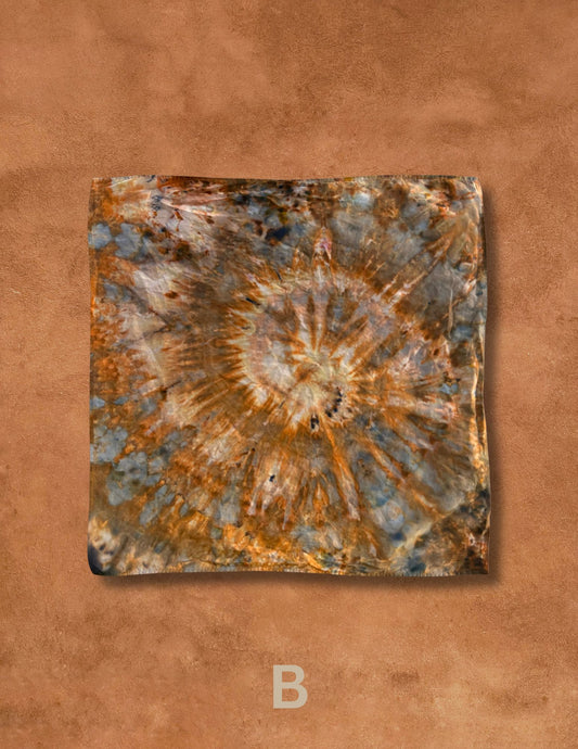 Limited Edition Hand Dyed Organic Cotton Bandana -Ochre