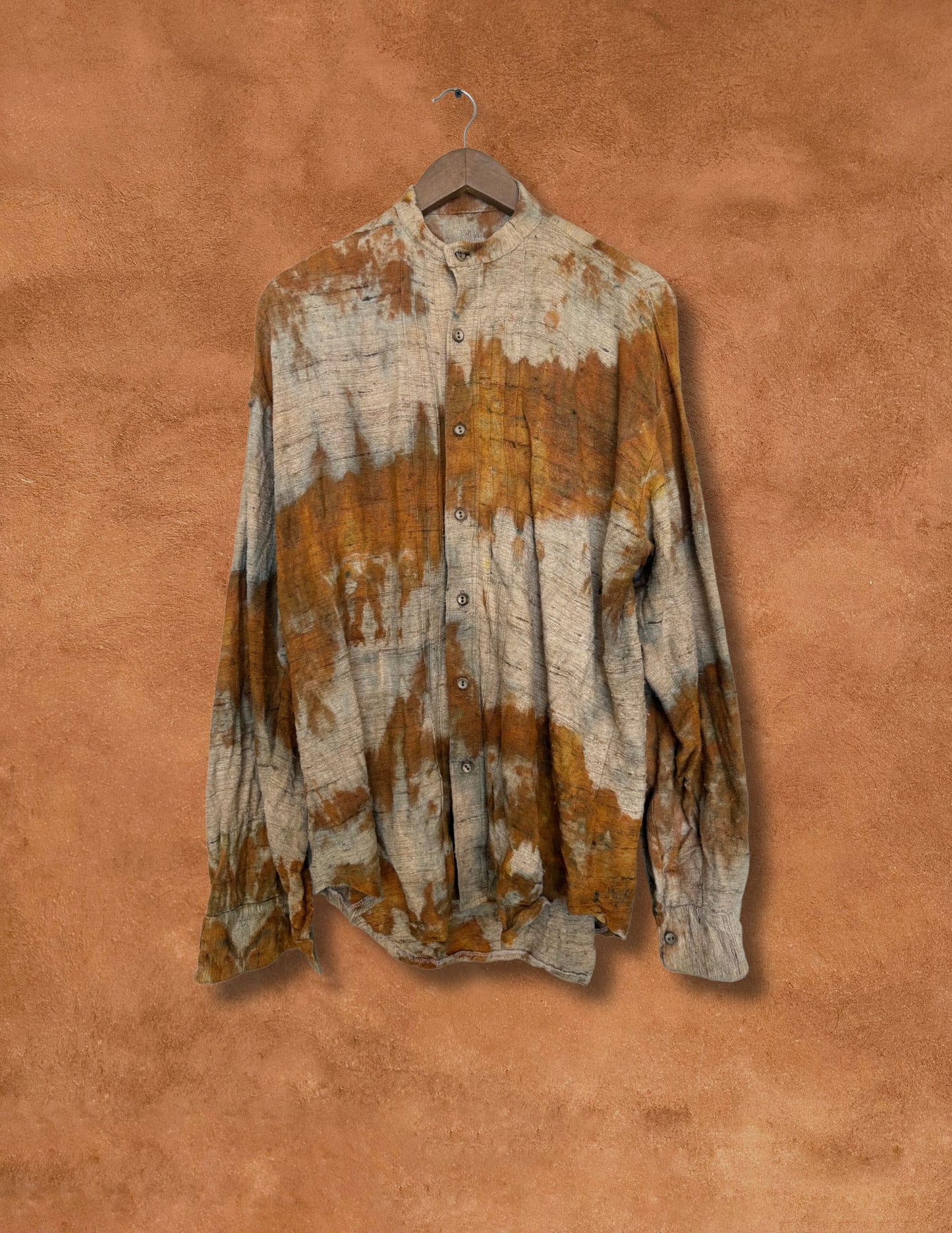 Upcycled Vintage Raw Silk  Shirt