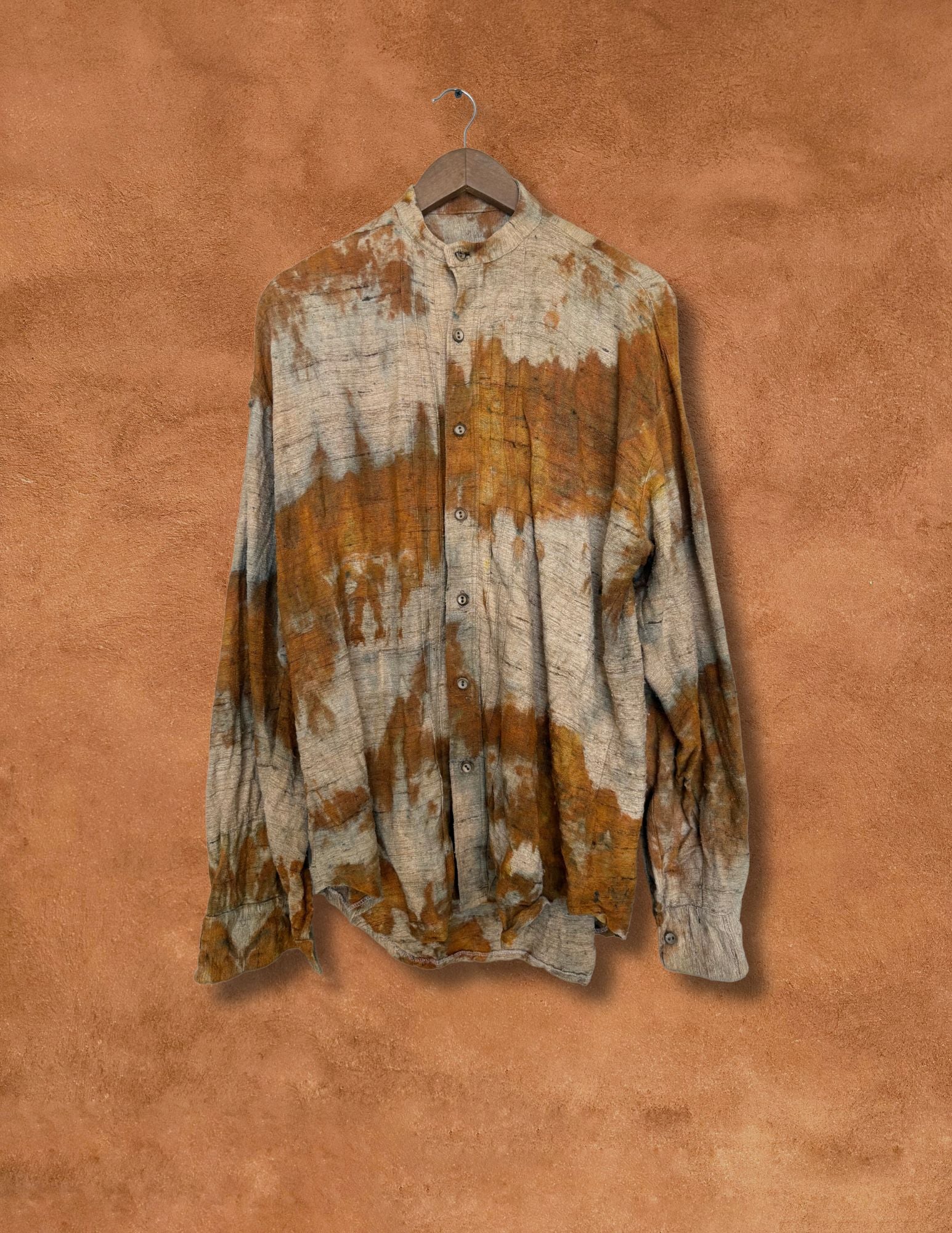 Upcycled Vintage Raw Silk  Shirt