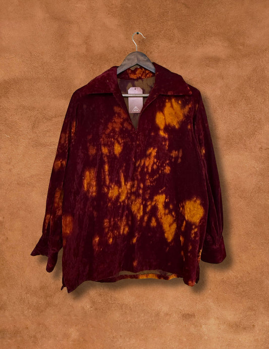Upcycled Vintage 70s Velvet Top - Land Back
