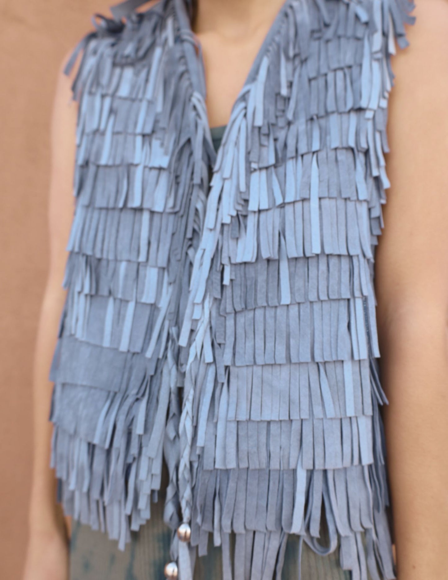Vintage 80s Fringed Suede Vest
