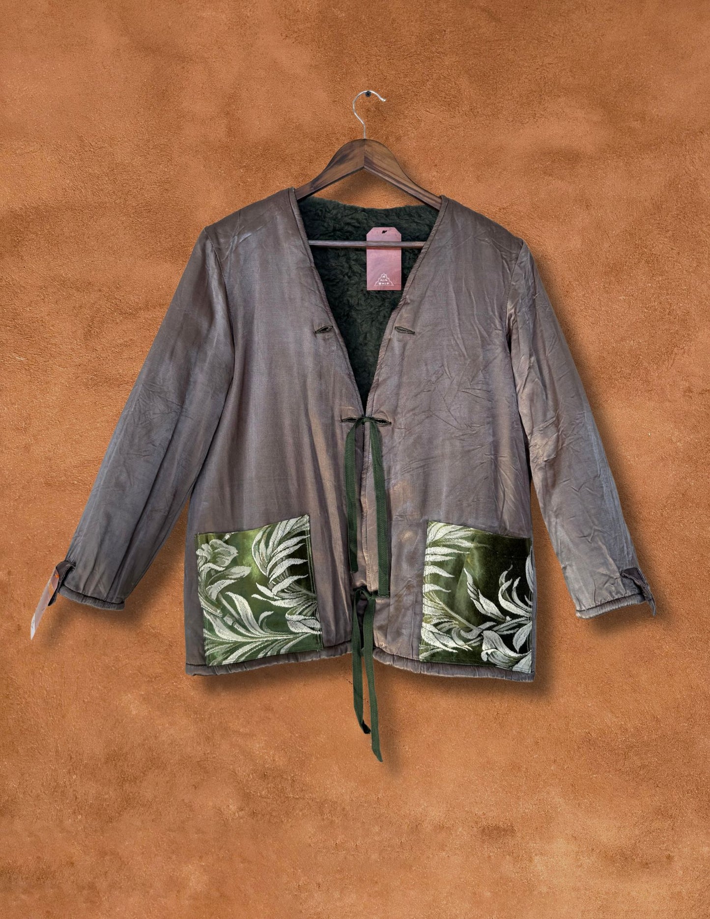 Vintage Mid-Century Greek Military Reversible Satin Jacket A