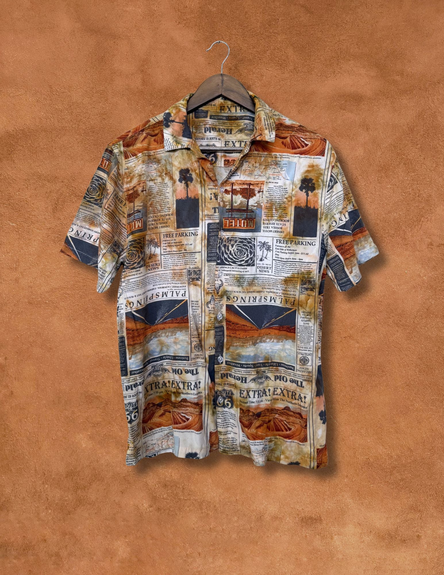 Vintage 80s Surf Shirt 38 x 27 Route 66