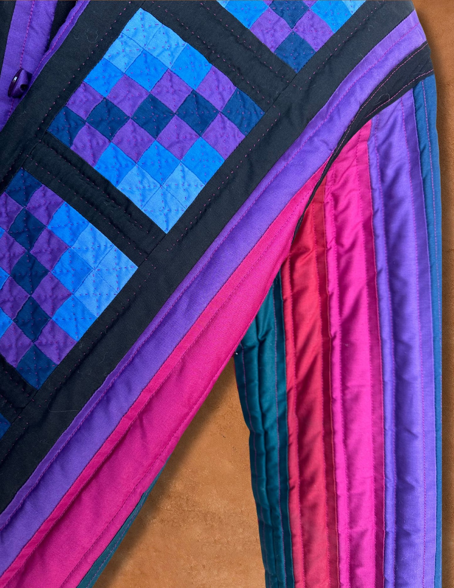 Vintage 70s Handmade Quilted Jacket