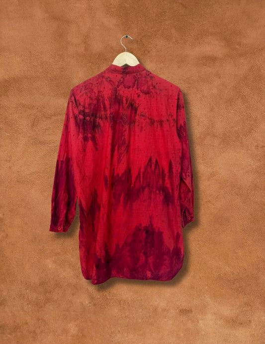 Upcycled Vintage Marimekko Shirt- Pomegranate