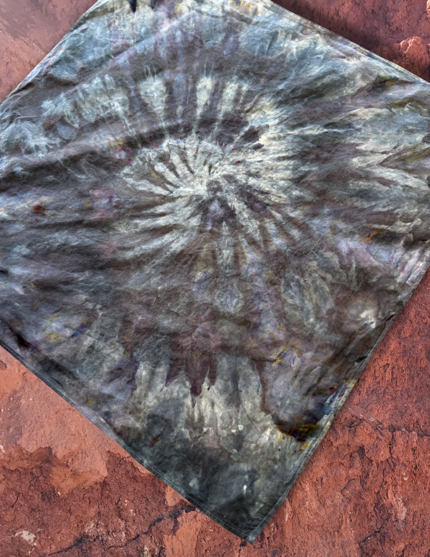 Limited Edition Hand Dyed Organic Cotton Bandana -Obsidian