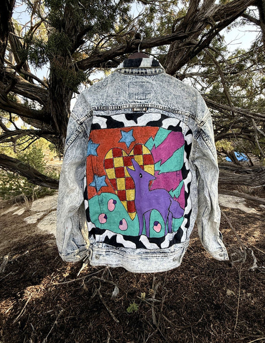 Vintage 80s Handpainted Southwest Jacket 52 x 29