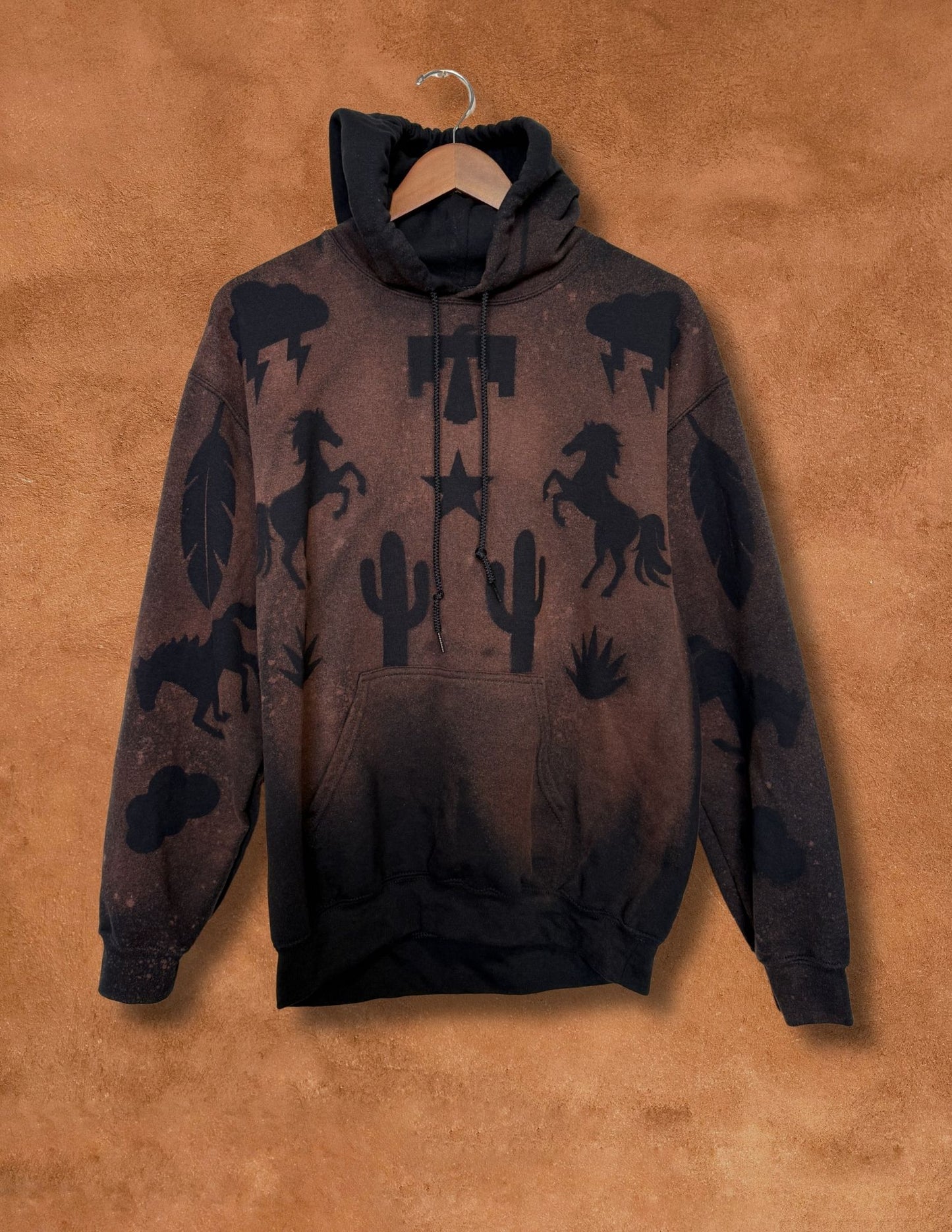 Upcycled Vintage Hoodie- 46 x 26 Eclectic Southwest