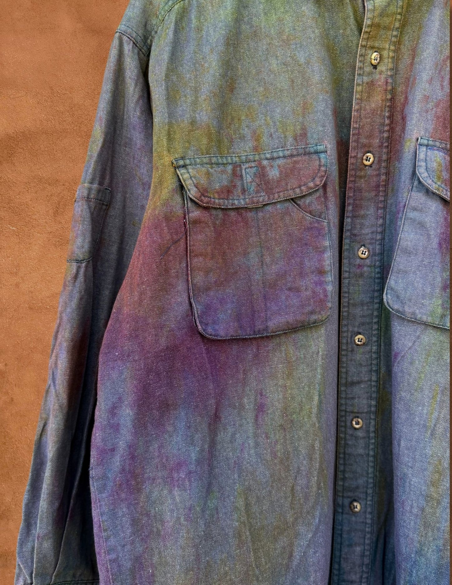 Upcycled Denim Utility Shirt