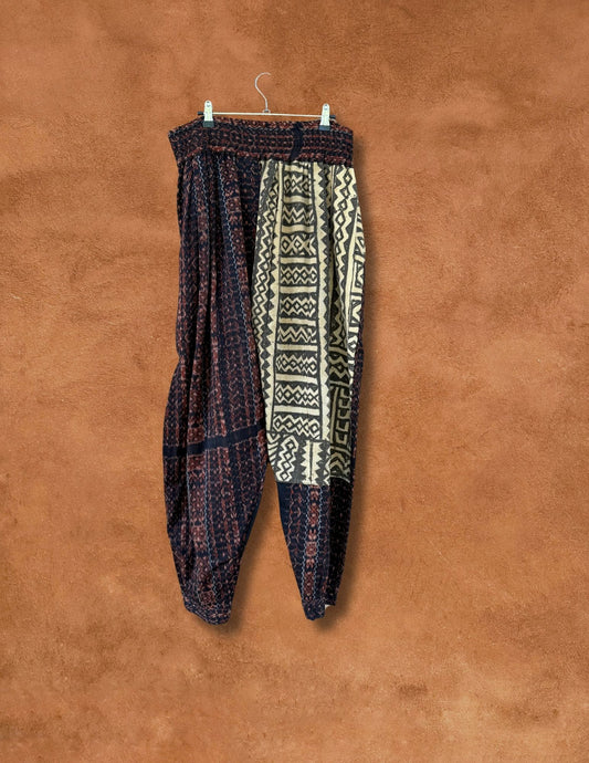 Vintage 80s Ikat Harem Pants