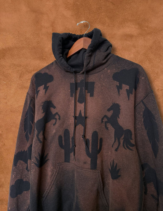 Upcycled Vintage Hoodie- 46 x 26 Eclectic Southwest