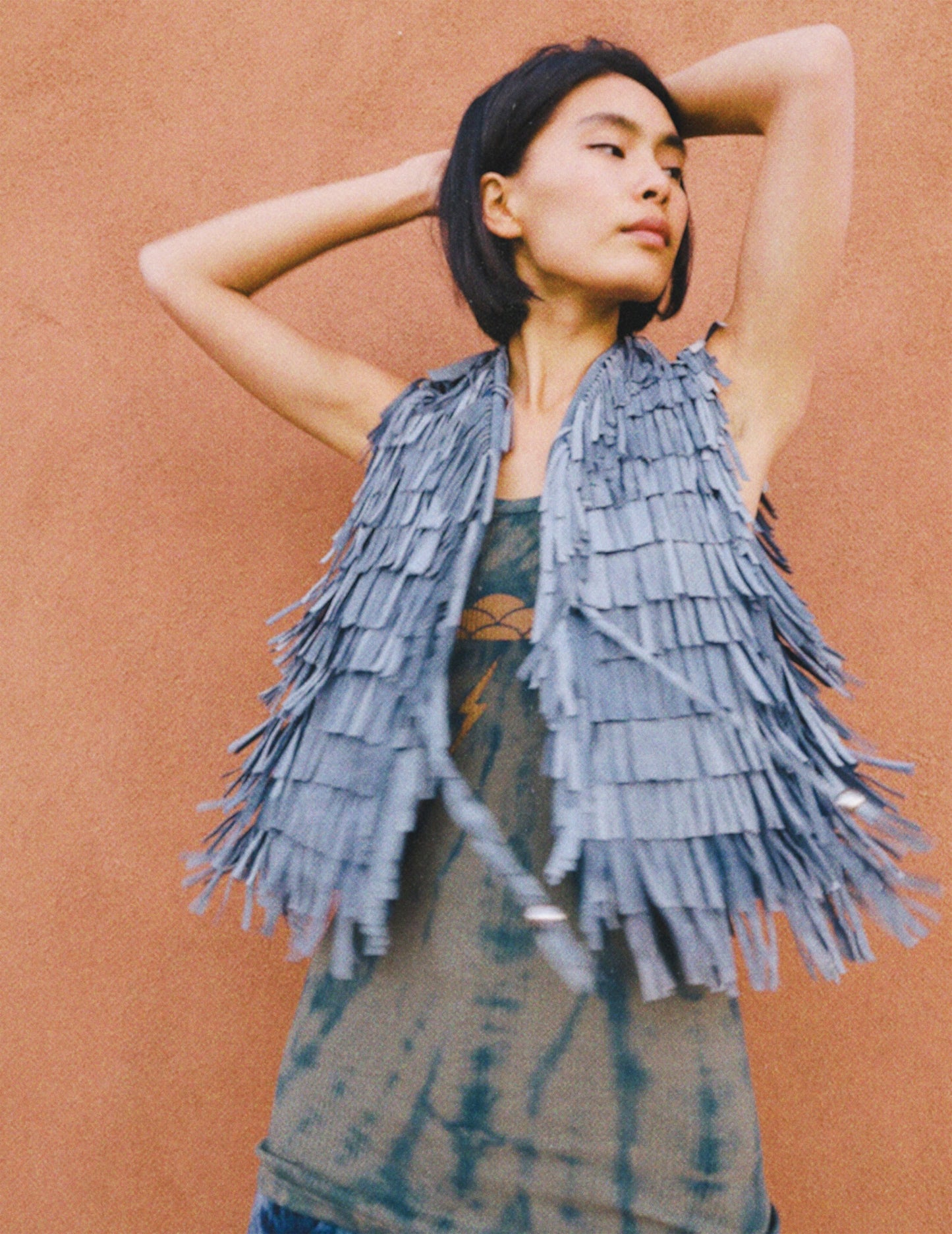Vintage 80s Fringed Suede Vest