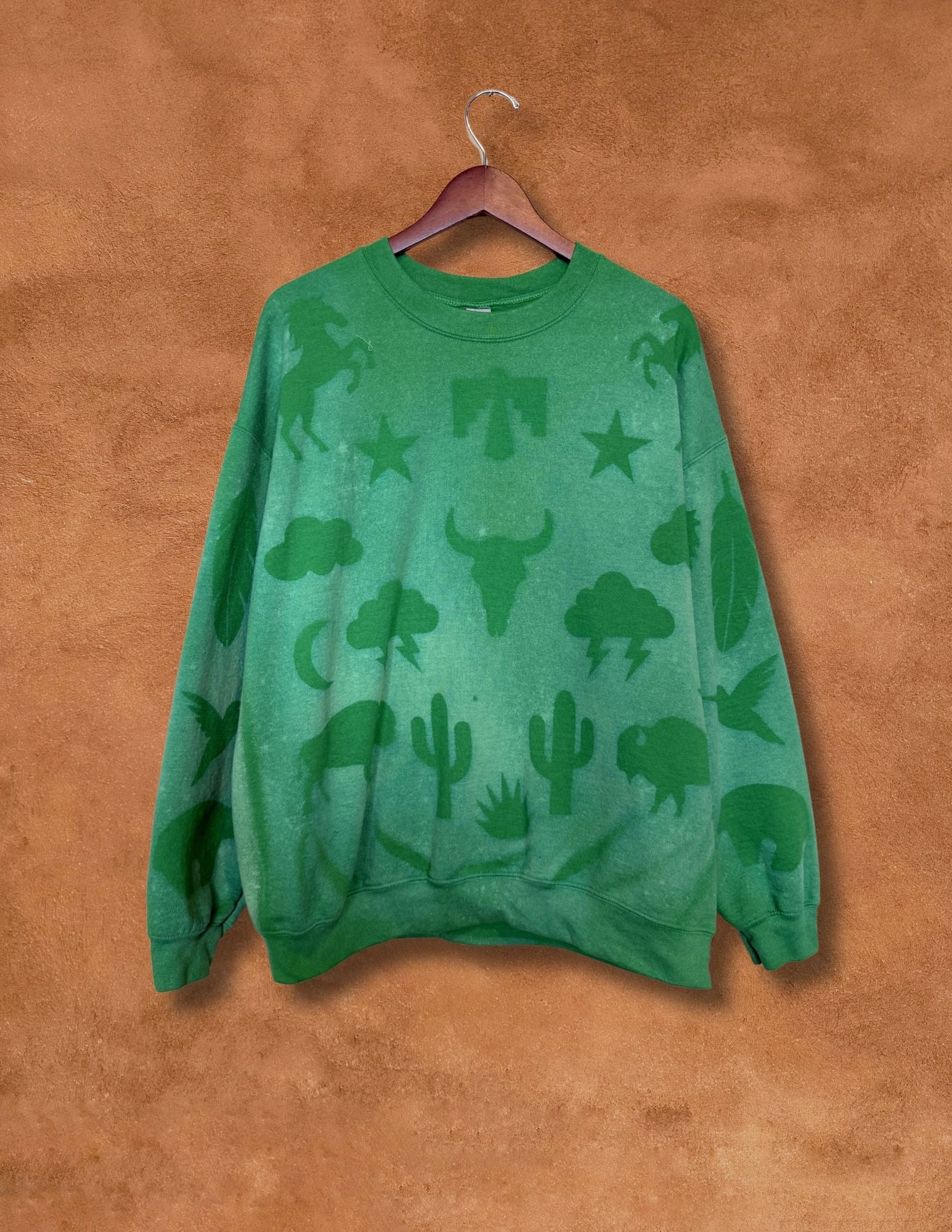 Upcycled Vintage Crew Sweatshirt- 52 x 28 Eclectic Southwest