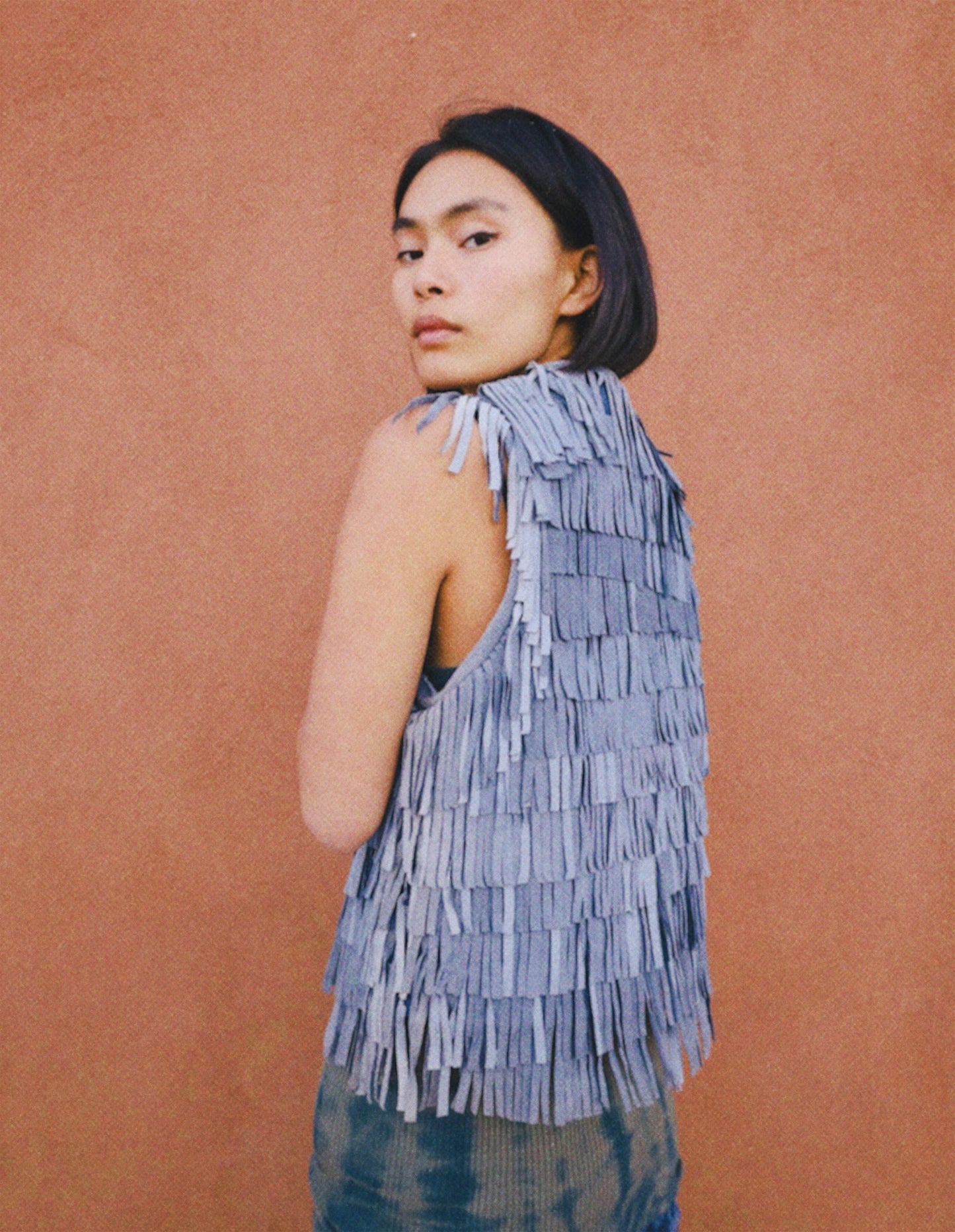 Vintage 80s Fringed Suede Vest