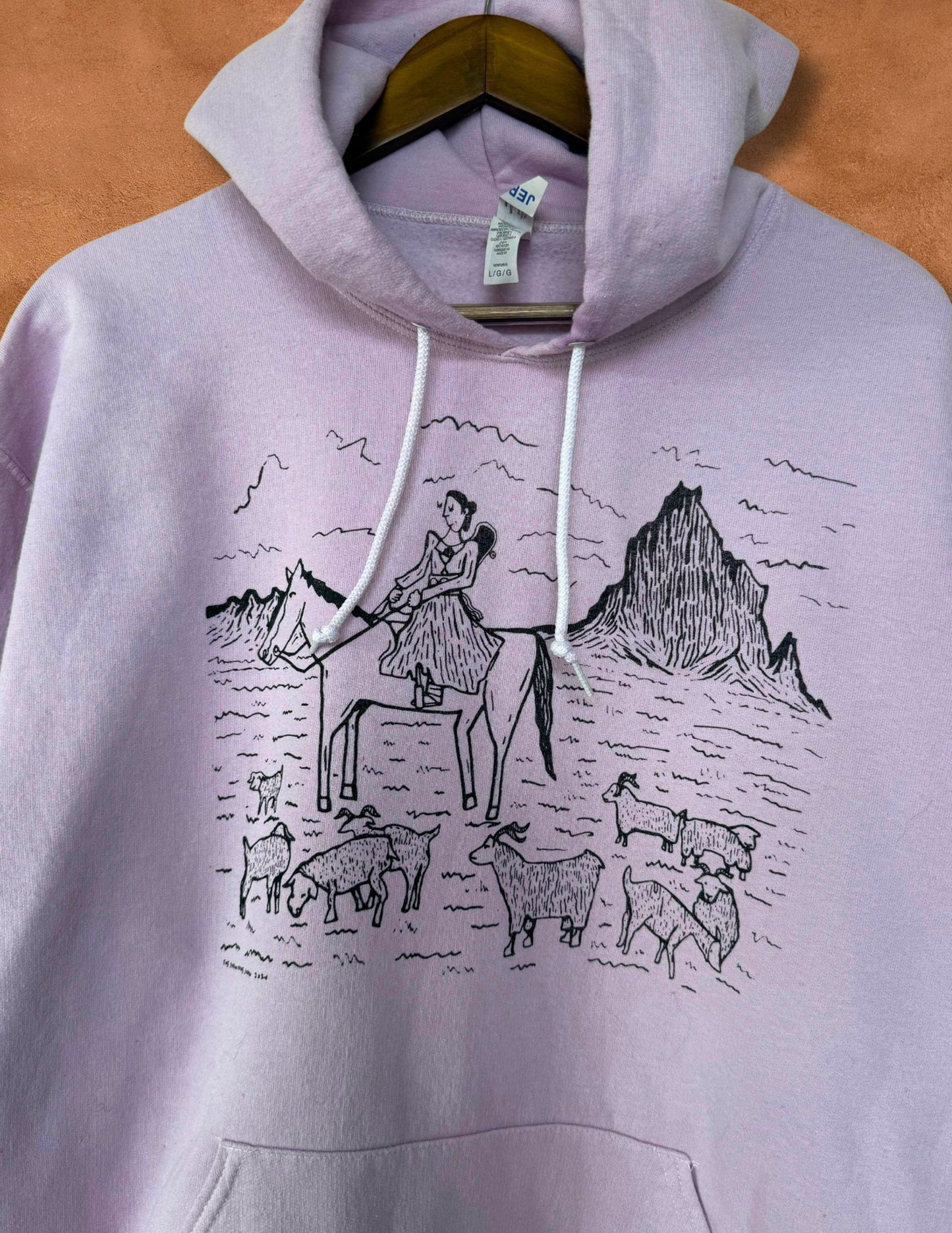 "Sheep Herders Special" Hoodie by Shawnshine Harrison- Desert Lilac