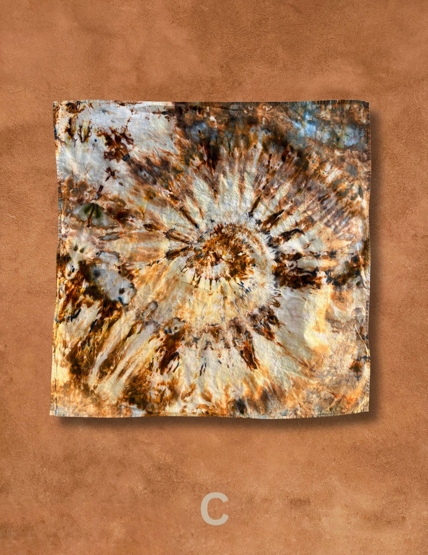 Limited Edition Hand Dyed Organic Cotton Bandana -Ochre