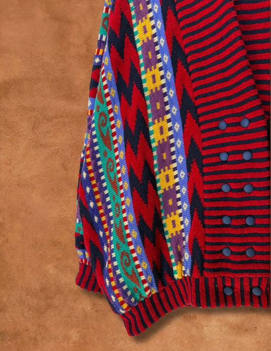 Vintage 80s Geo Cardigan Sweater
