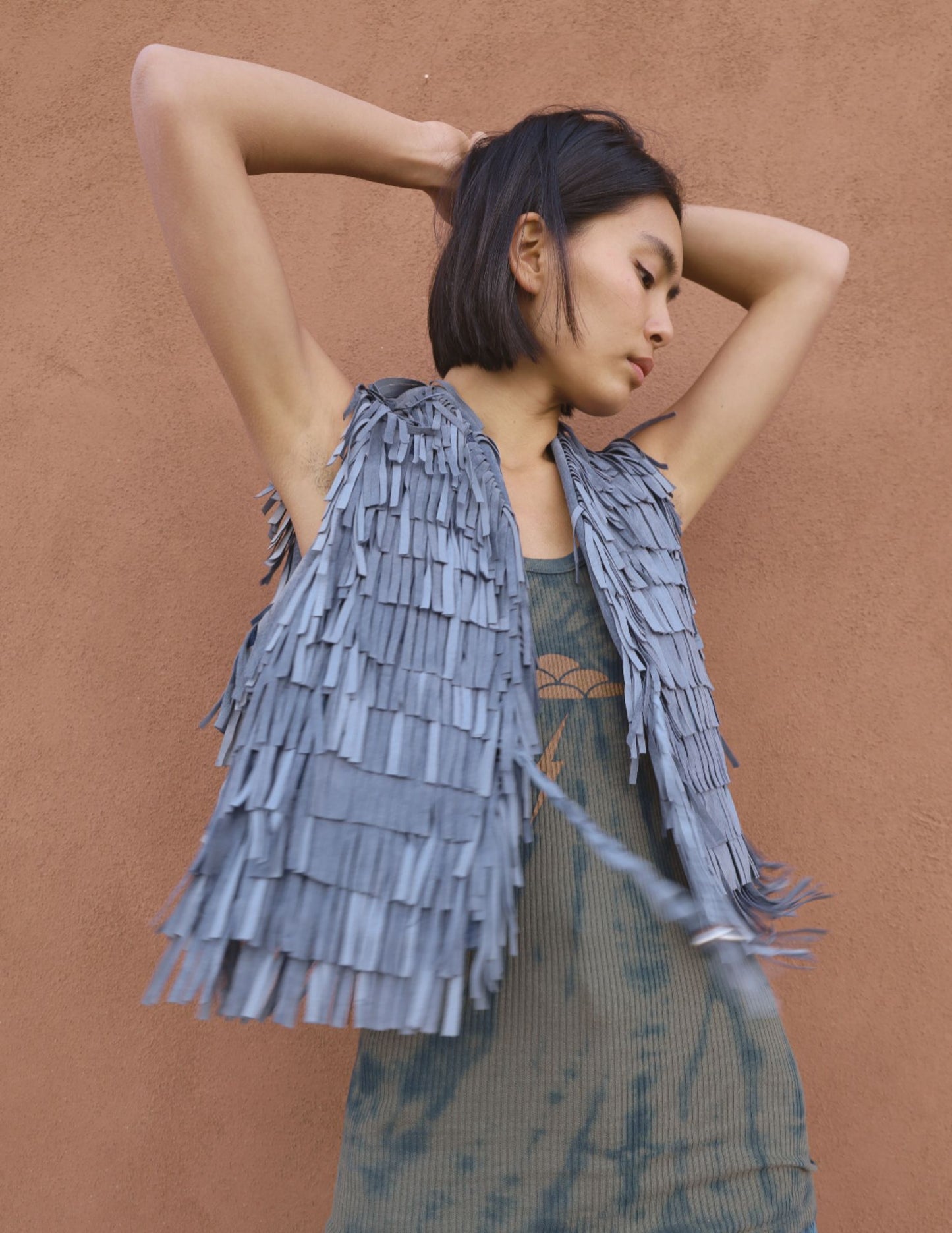 Vintage 80s Fringed Suede Vest