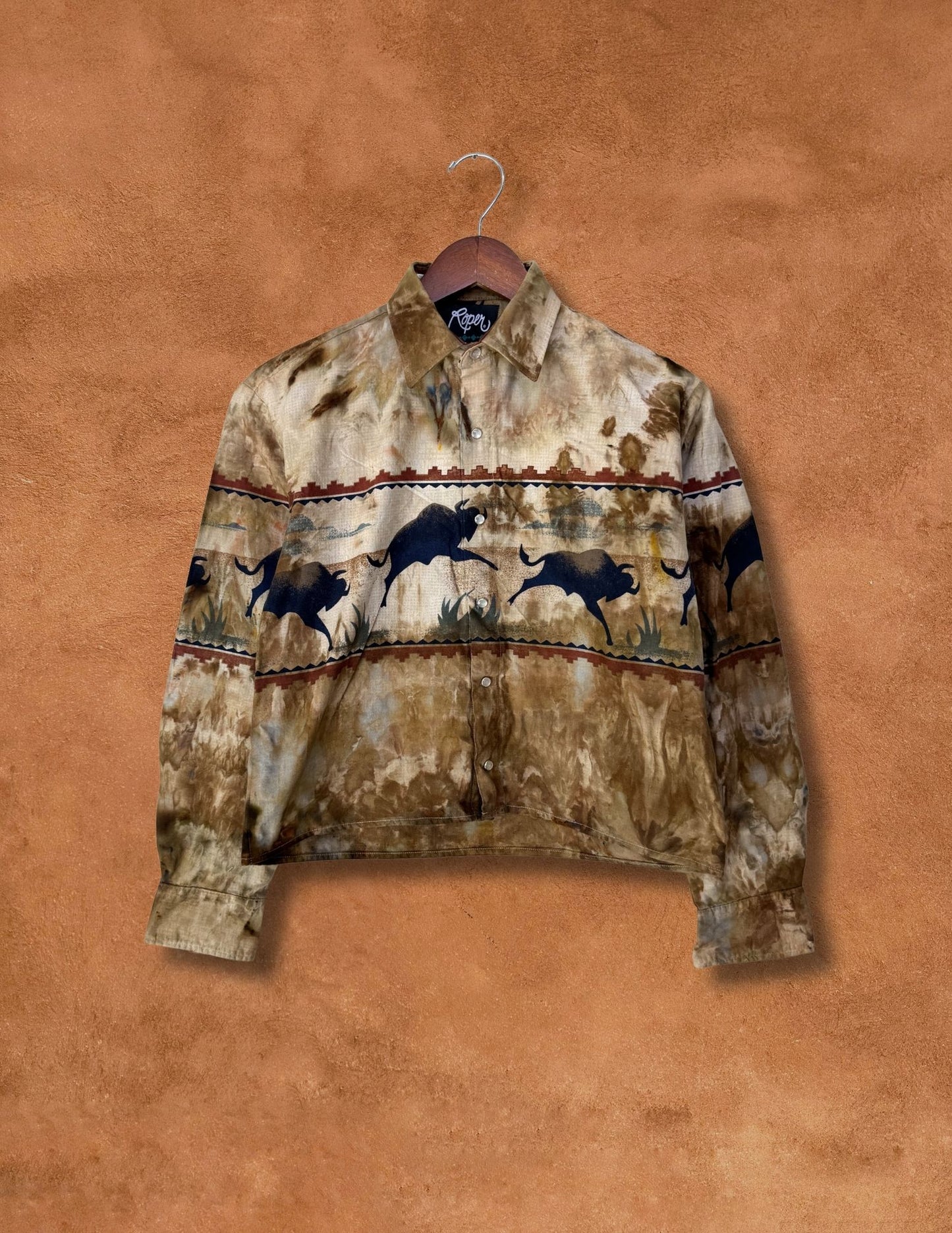 Upcycled Vintage 80s Cropped Rodeo Shirt 42 x 21