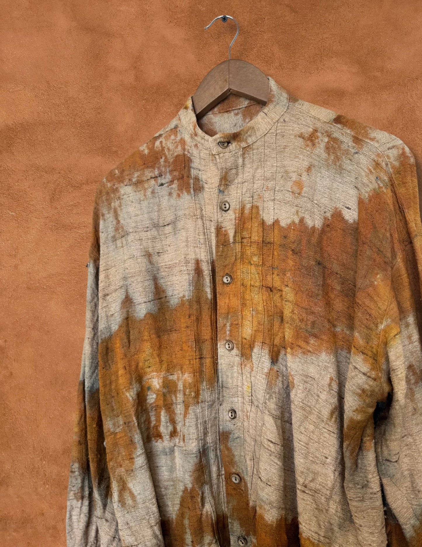 Upcycled Vintage Raw Silk  Shirt