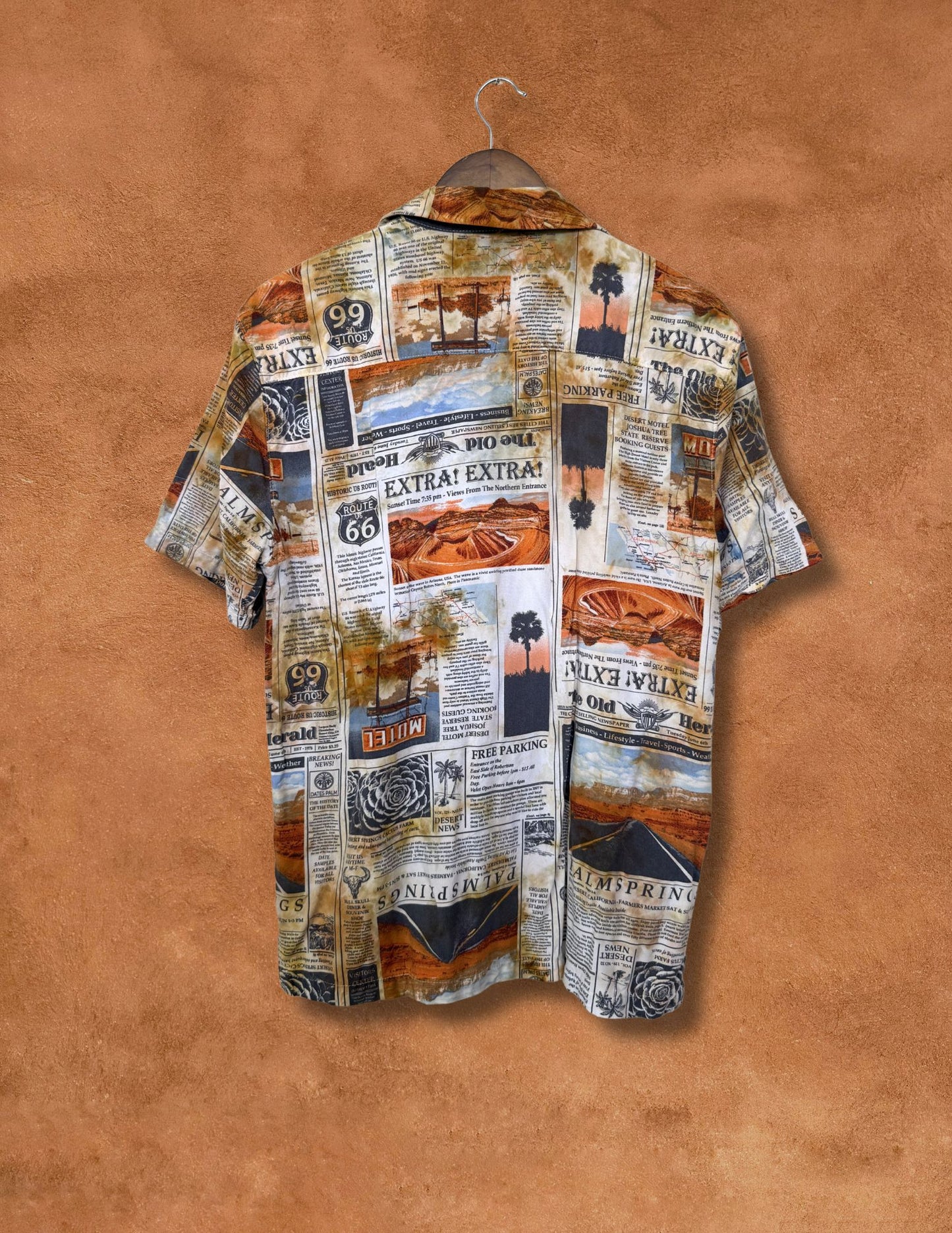Vintage 80s Surf Shirt 38 x 27 Route 66